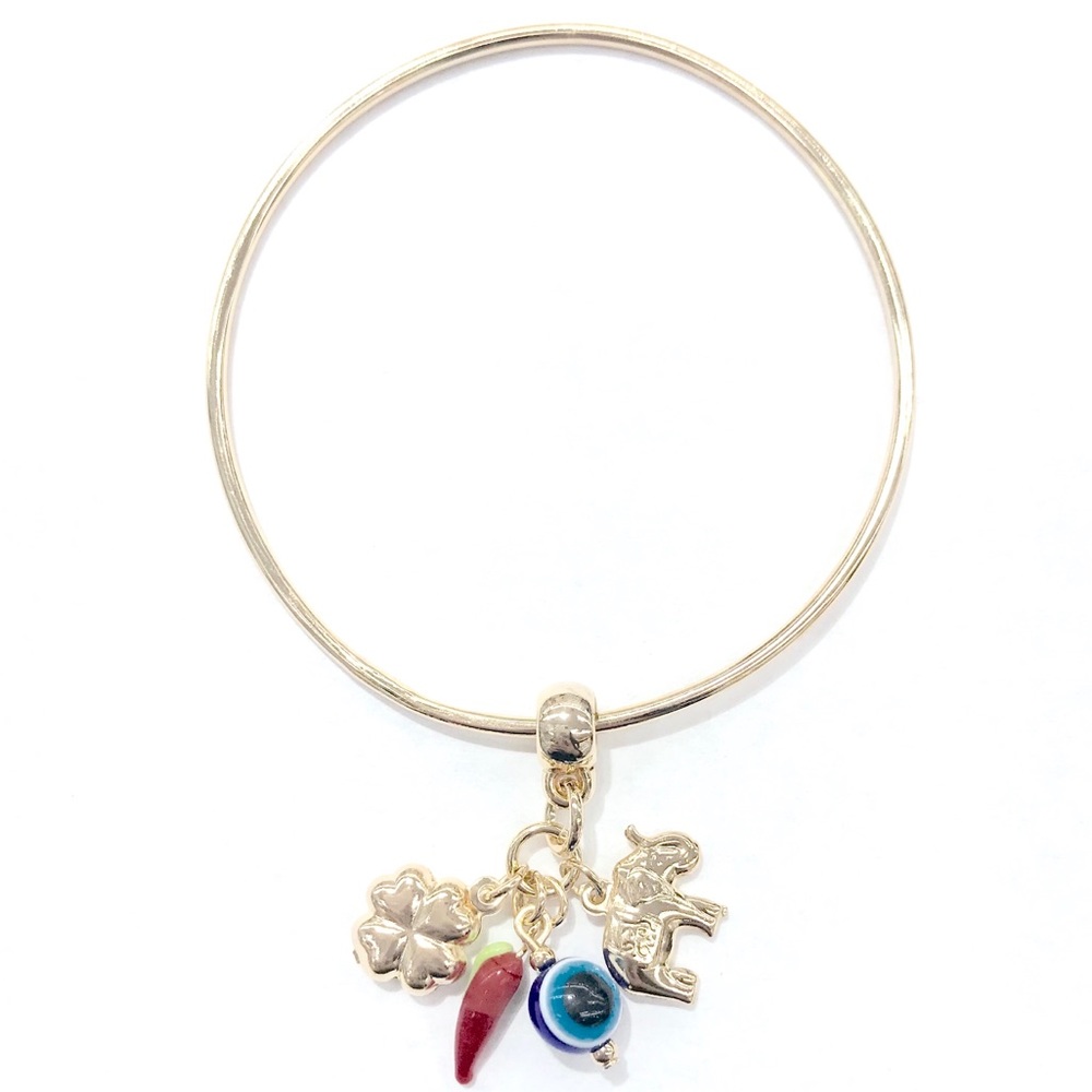 GOLDFILLED Lucky Charms Slip on Bangle Bracelet